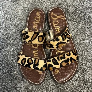 Sam Edelman leopard calf-hair Gala Slide sandal